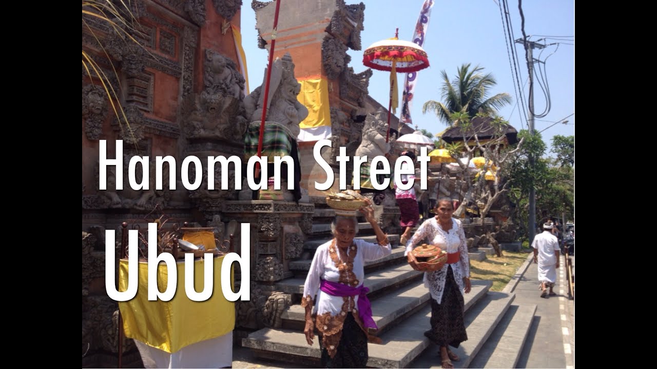 A Walk Down Hanoman Street In Ubud, Bali.