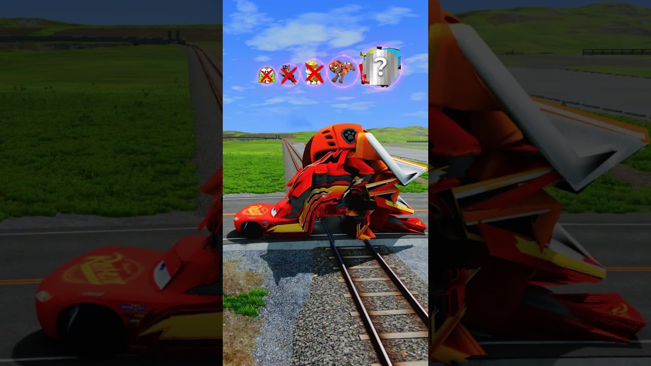 Popular Evil Trains VS Tiny and Giant Cringe McQueen Cars - BeamNG.drive