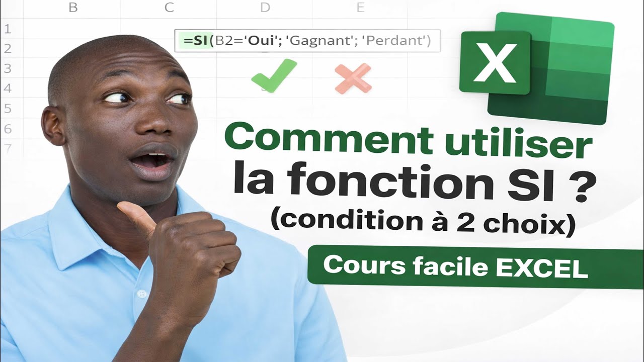 Comment utiliser la fonction SI ? (condition à 2 choix) - Cours facile EXCEL #windows
