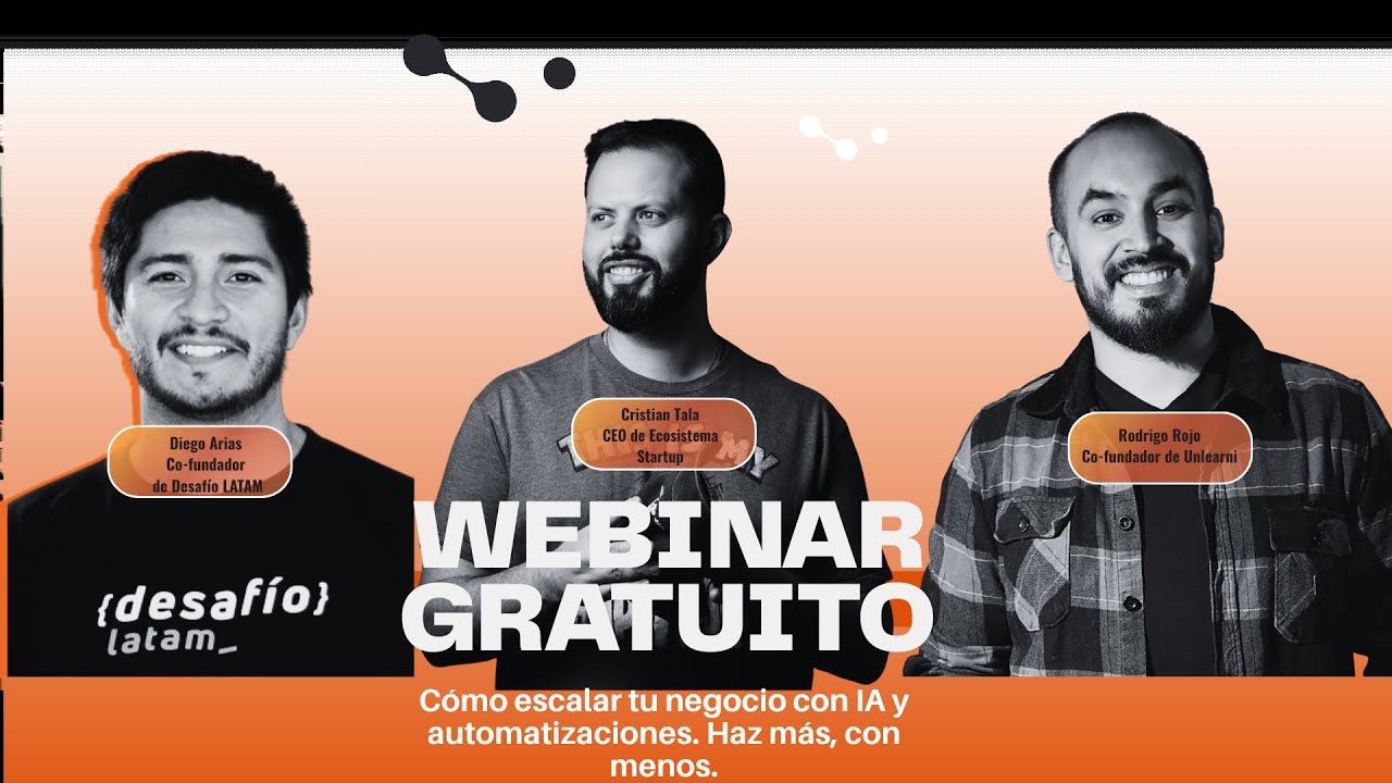 WEBINAR GRATUITO: C&oacute;mo escalar tu negocio con IA y automatizaciones. Haz m&aacute;s, con menos.