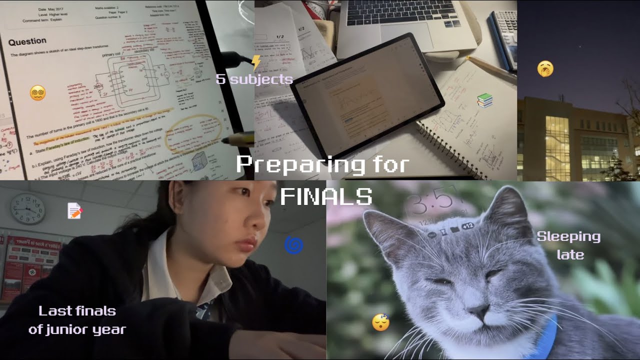 Finals VLOG pt. 1🍓lots of late night studying to save my grades