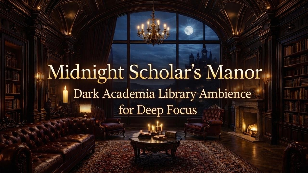 Midnight Scholar’s Manor 🕯️ Dark Academia Library Ambience for Deep Focus