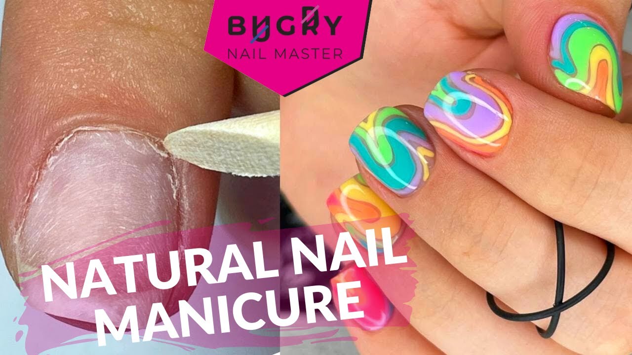 Manicure On Short Natural Nails, Simple Colorful Design