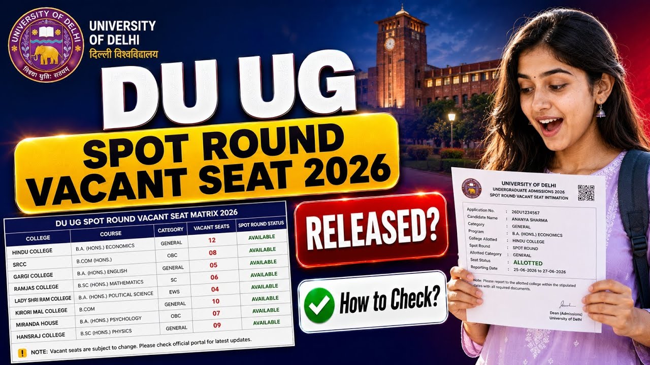 du spot round vacant seats 2026 | du ug vacant seats list 2026
