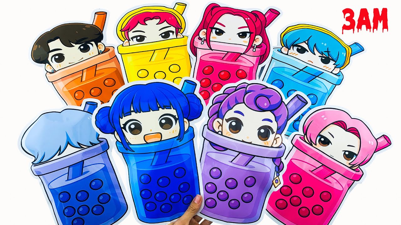 💜 Paper DIY🥛 KPOP DEMON HUNTER MILKTEA Blind Bag ASMR Unboxing Pt.2 | How to make blind bag