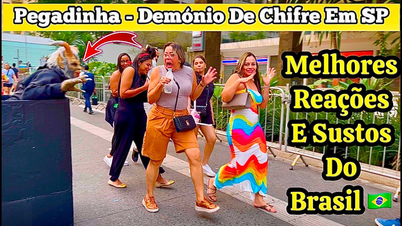 Pegadinha: Demônio de chifre assustando pessoas em São Paulo - Demon 😈 prank in Brasil 🇧🇷