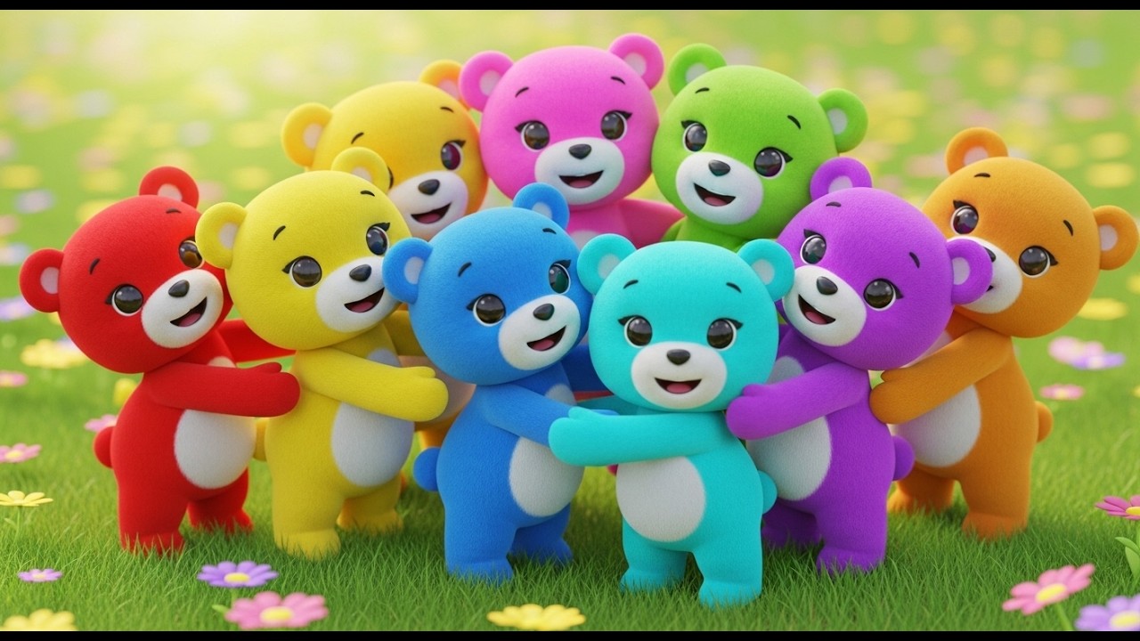 Eight Little Toy Bears Hug Hug Hug | Cute Animal Song & Counting for Toddlers