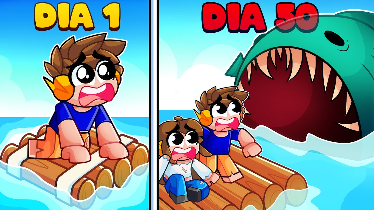 50 DIAS PERDIDO NO MAR DO BLOOP no ROBLOX!