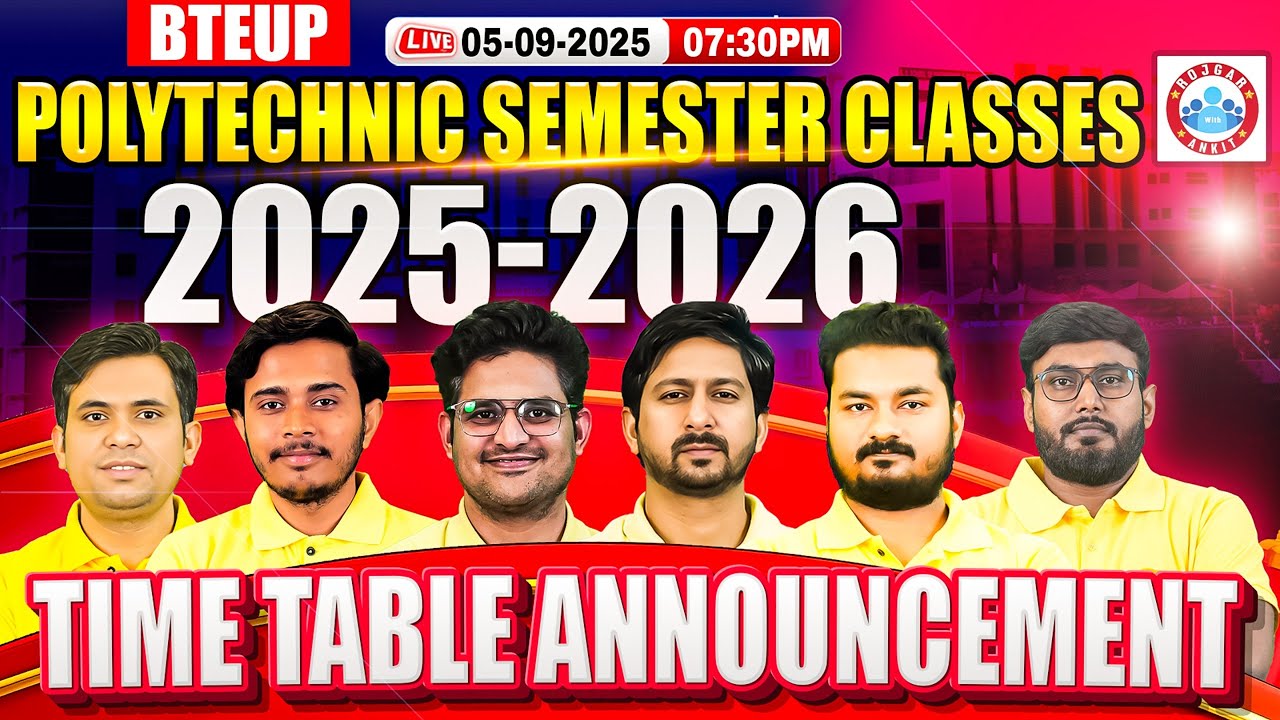 Polytechnic Semester Classes 2025 | Polytechnic Classes Time Table⌚ | BTEUP Polytechnic Preparation