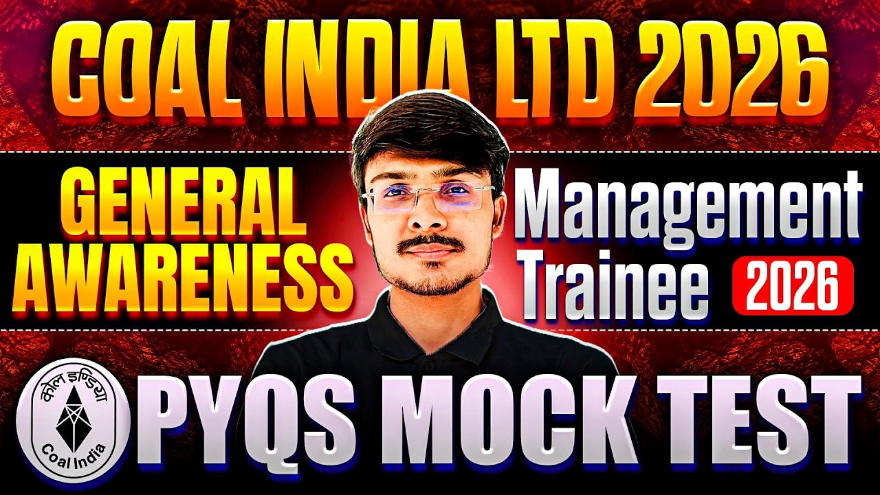 Coal India Exam General Awareness PYQ I Latest Pattern Based I Coal India Ltd Exam I One Shot
