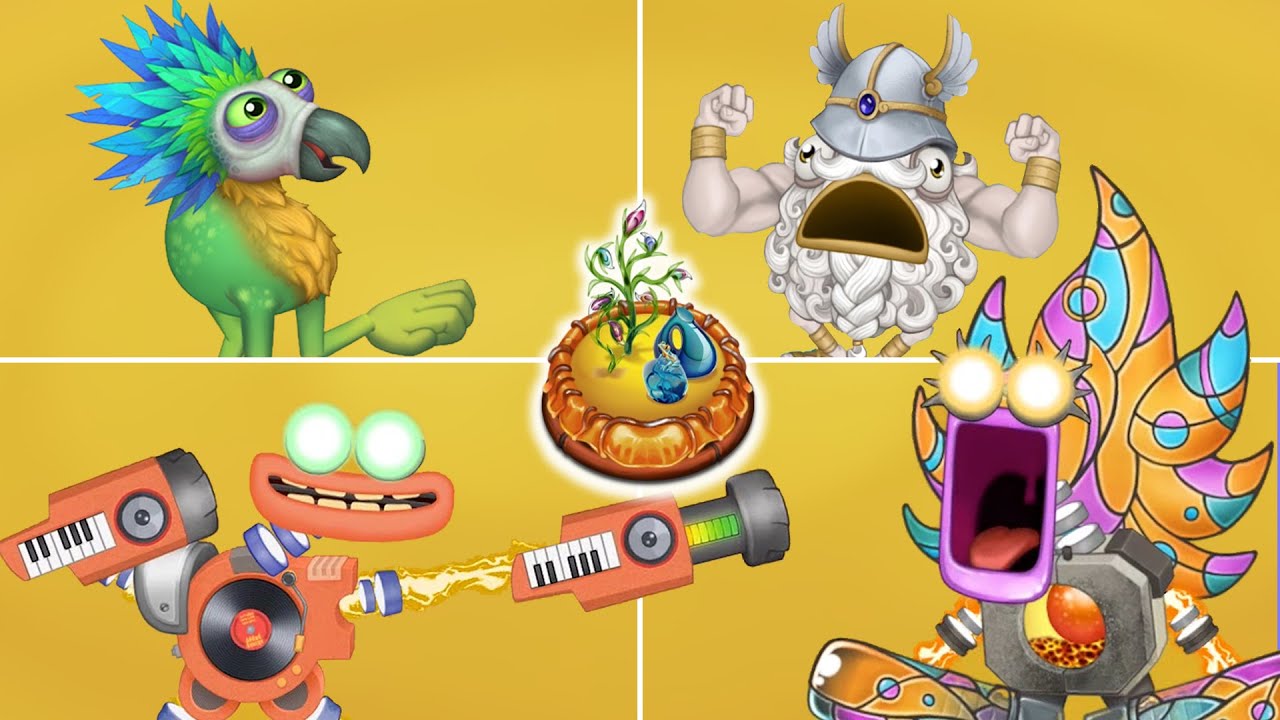 Fire Oasis - All Monsters Sounds and Animations (My Singing Monsters)