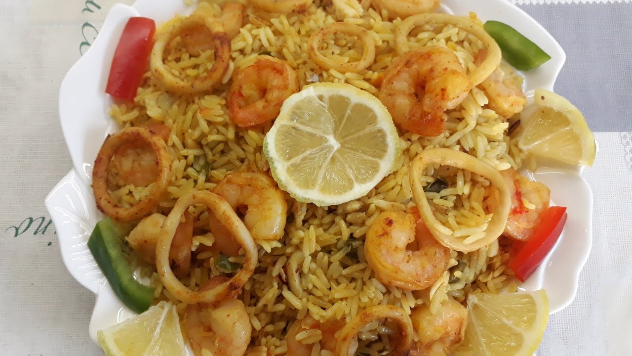 باييلا بالسمك وثمار البحر بطريقة بسيطه ولذيذه #الباييلا_الاسبانيه😋