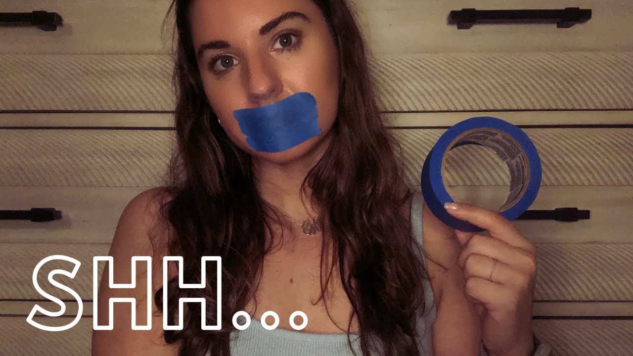 shhh... taping your mouth shut [ASMR]