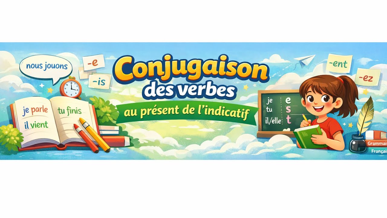 Conjugaison des verbes au présent de l’indicatif (1er et 2ème groupe)تصريف الأفعال في الحاضر 