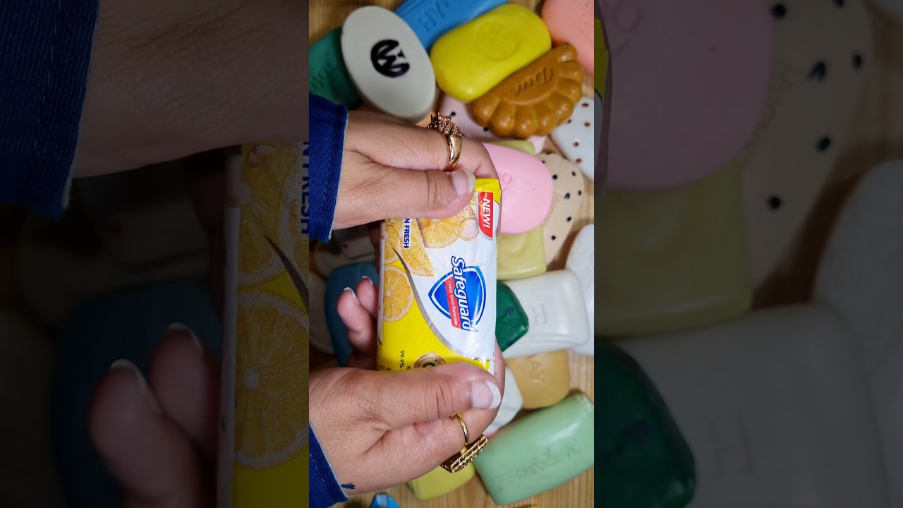Yellow Safeguard Soap Unpacking ASMR Soap Opening #asmr #satisfying #unpacking #asmrsoap