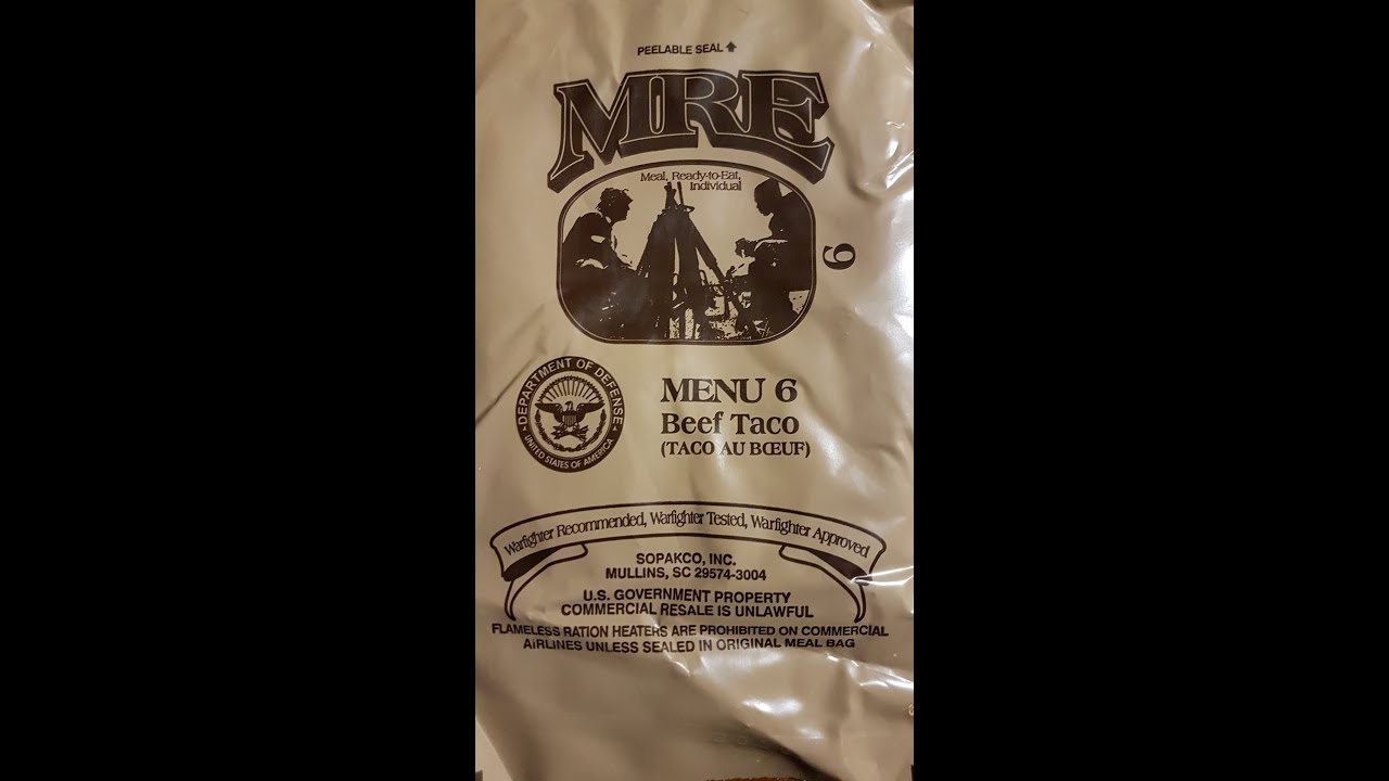 MRE меню 6 menu 6, разовый рацион питания американской армии