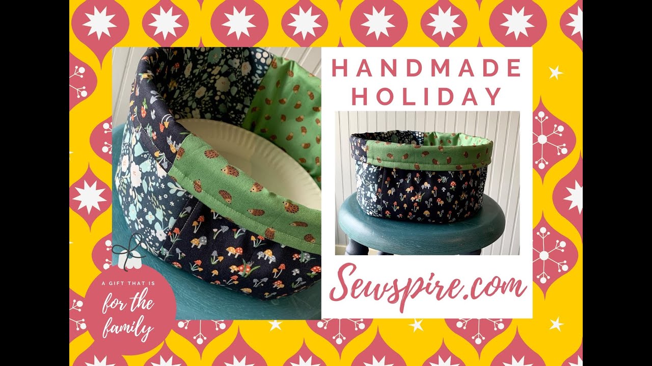 🎄Handmade Holiday Sewing Series 🎁 How to sew a round fabric bin to hold paper plates