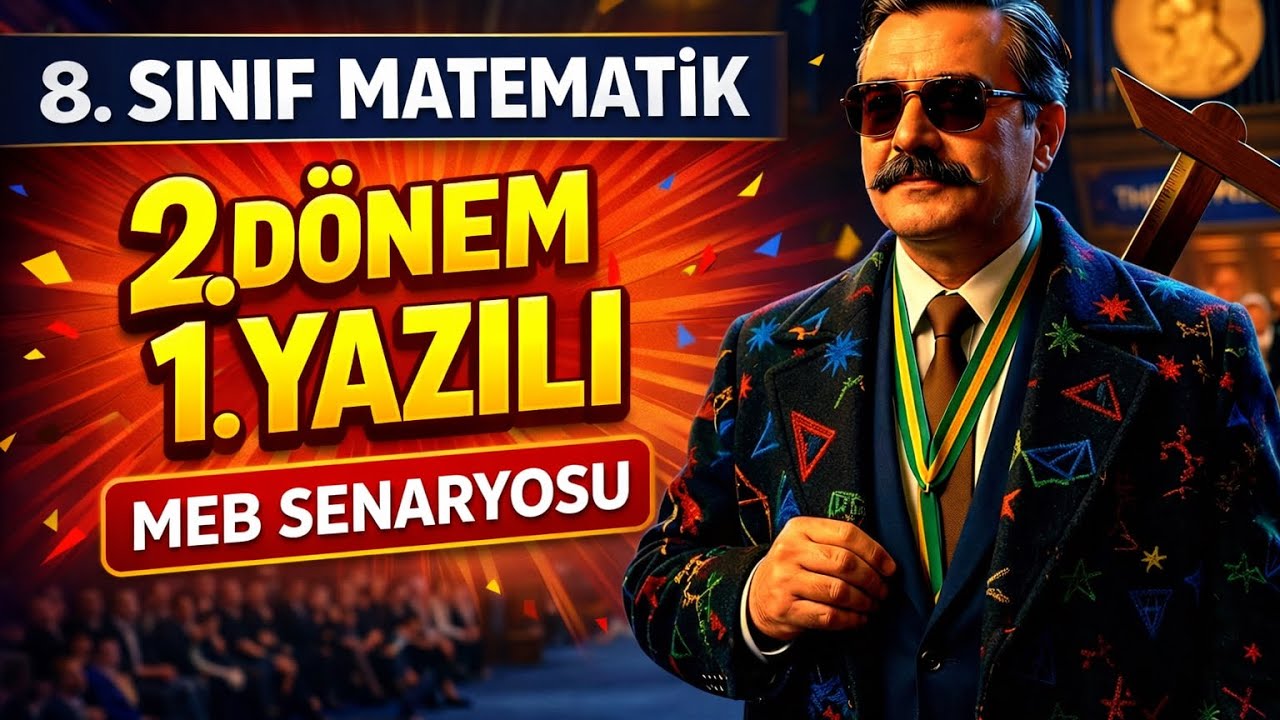 8. Sınıf Matematik 2. Dönem 1. Yazılı | MEB Ortak Sınav Senaryosu | 2026 | İzle 💯 AL!