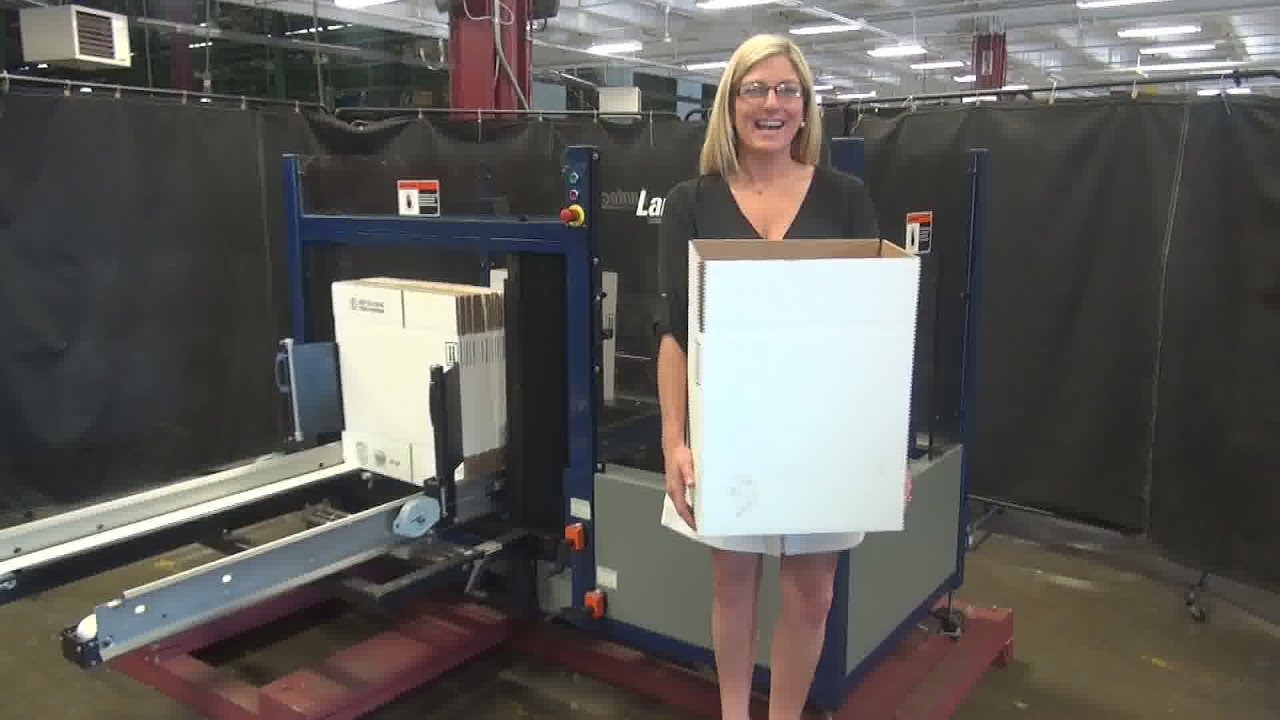 Lantech Model C300 Automatic Case Erector Bottom Sealer Demonstration