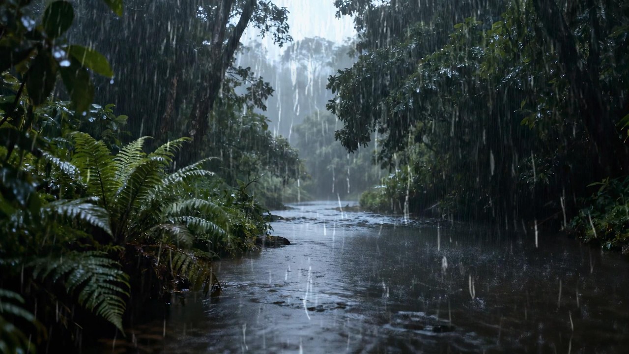Rain on River: Deep Tropical Jungle Ambience for Sleep & Focus