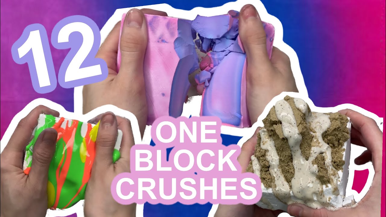 12 ONE BLOCK CRUSHES | EPSOM SALT, DYED CHALK, PAINT, SAND