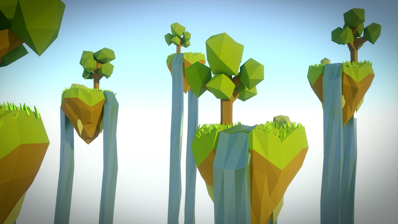 | PigArt | BLENDER Timelapse Low Poly Floating Islands
