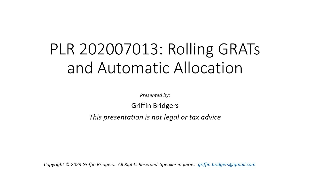 PLR 202007013: Rolling GRATs and Automatic Allocation of GST Exemption