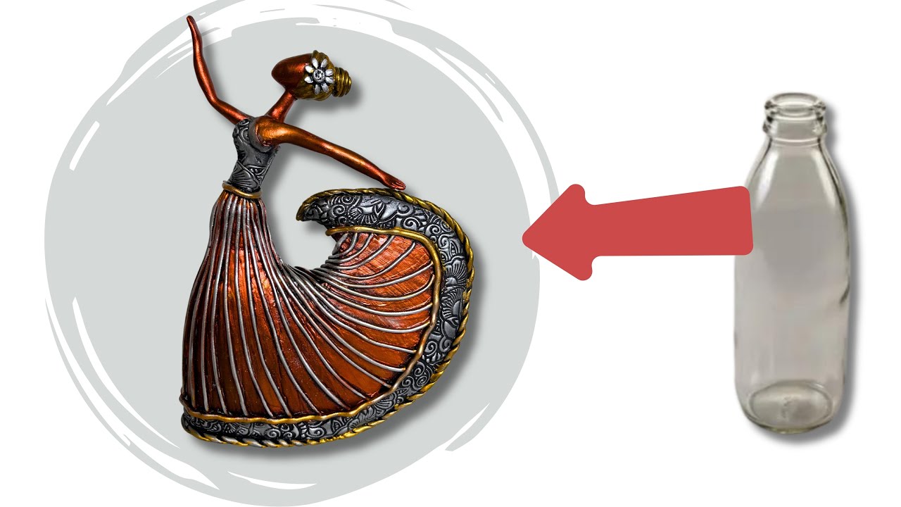 Transform a Glass Bottle into a Dancing Woman’s Sculpture | Easy DIY Home Decor