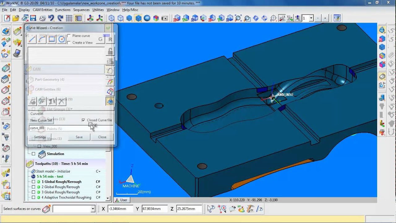 3D Drive Curve WorkNC