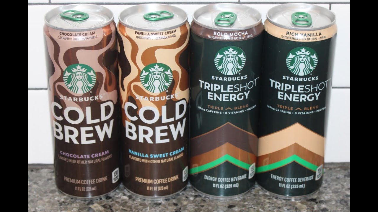 Starbucks Cold Brew Chocolate Cream, Vanilla Sweet Cream,Triple Shot Energy Bold Mocha, Rich Vanilla