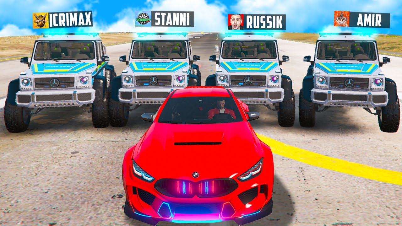 ich JAGE 5 YOUTUBER mit POLIZEI AUTOS in GTA 5!