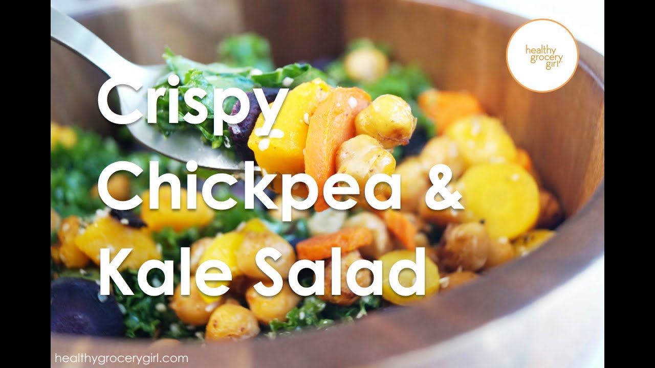 Fall Recipes: Roasted Chickpea & Kale Salad | Quick Healthy Recipe Ideas | Healthy Grocery Girl®