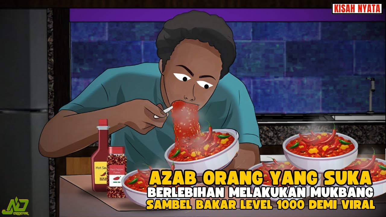 AZAB ORANG YANG SUKA BERLEBIHAN RELA MUKBANG SAMBEL BAKAR LEVEL 1000 DEMI VIRAL || SINETRON AZAB