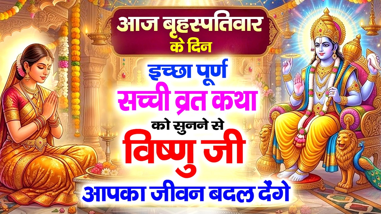 आज बृहस्पतिवार के दिन इच्छा पूर्ण सच्ची व्रत कथा को सुनने से विष्णु जी आपका जीवन बदल देंगे#Vishnu Ji