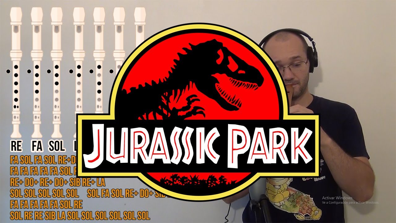 Jurassic Park Theme - LA MELOD&Iacute;A COMPLETA CON NOTAS REALES! Tutorial Flauta Dulce con notas