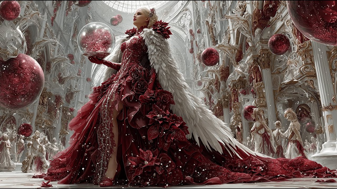 Magical Christmas Ambience 2026 The Crimson Snowfall | 4K Fantasy Music & Visuals