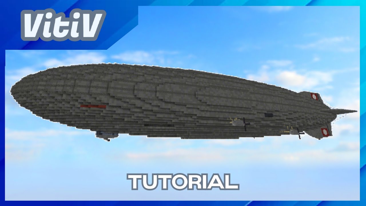 Немецкий жёсткий дирижабль LZ-129 &laquo;Гинденбург&raquo; в Minecraft &mdash; масштаб 1:1 &mdash; витрина