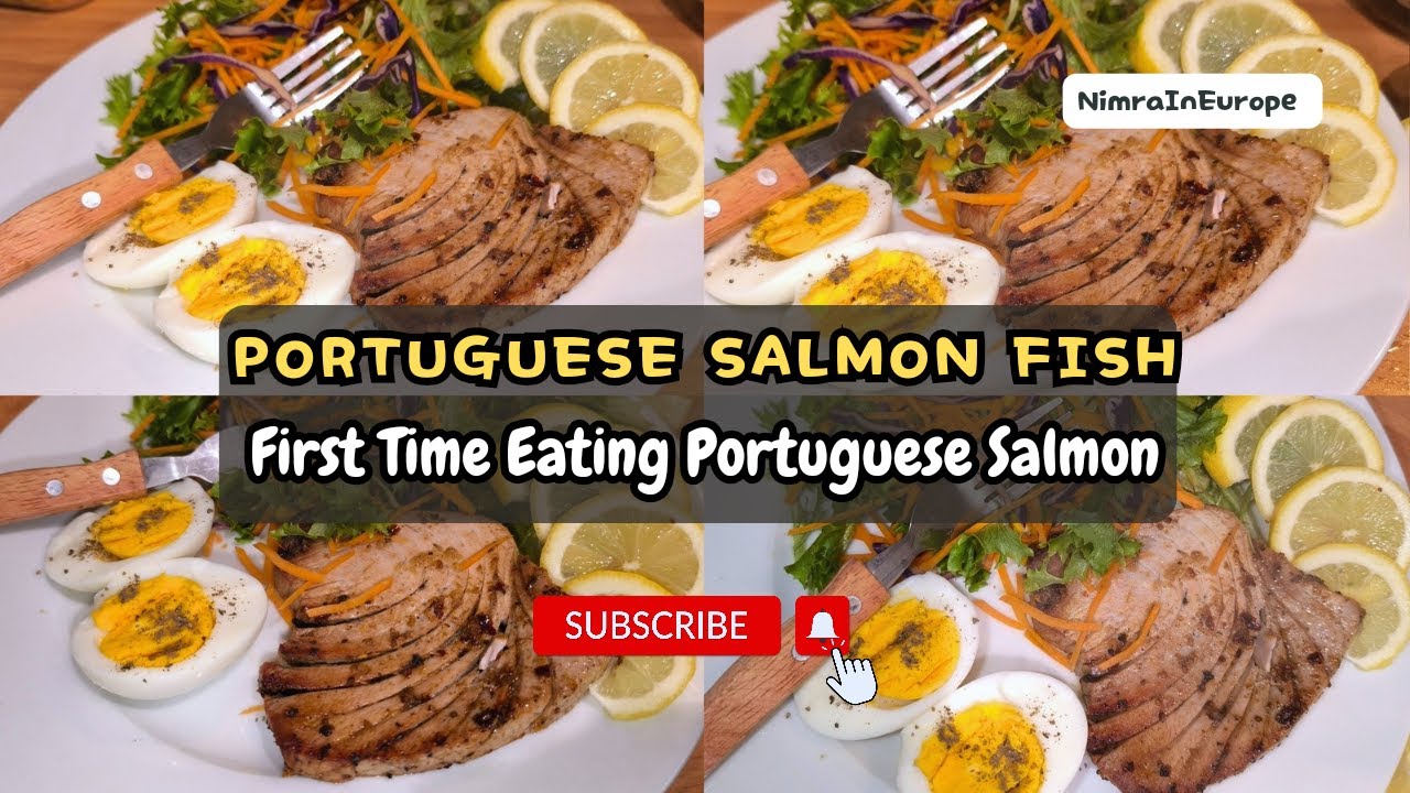 First Time Trying Portuguese Salmon Fish 🐠 Tasty & Delicious 🤤 #nimraineurope #salmon #salmonfish