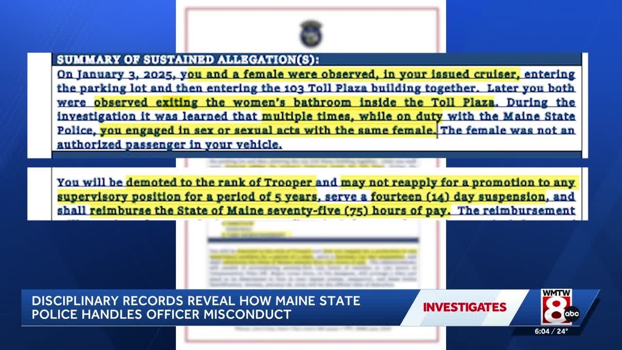 8 Investigates: Disciplinary records reveal how Maine State Police handles officer misconduct