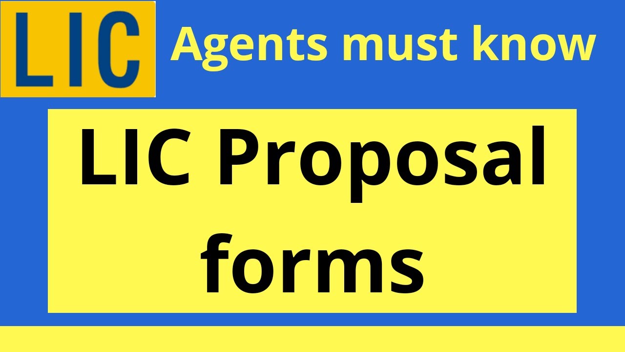 LIC Proposal forms in telugu
