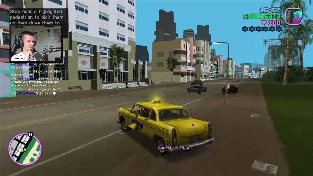 GTA Vice City: Doing 100 taxi fares in a row 2 (S488)