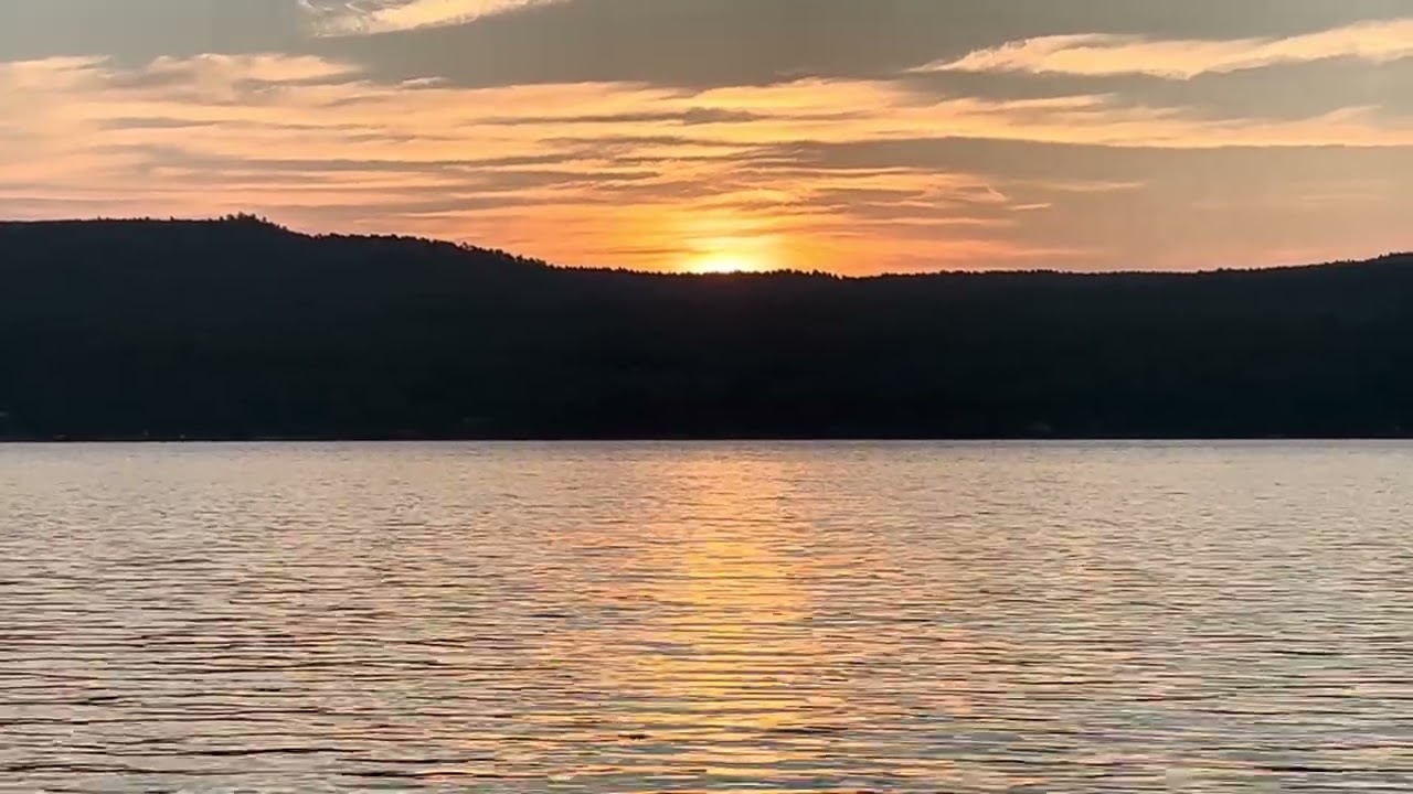 Sun coming up with the birds over Lake Seymour in Vermont￼ 