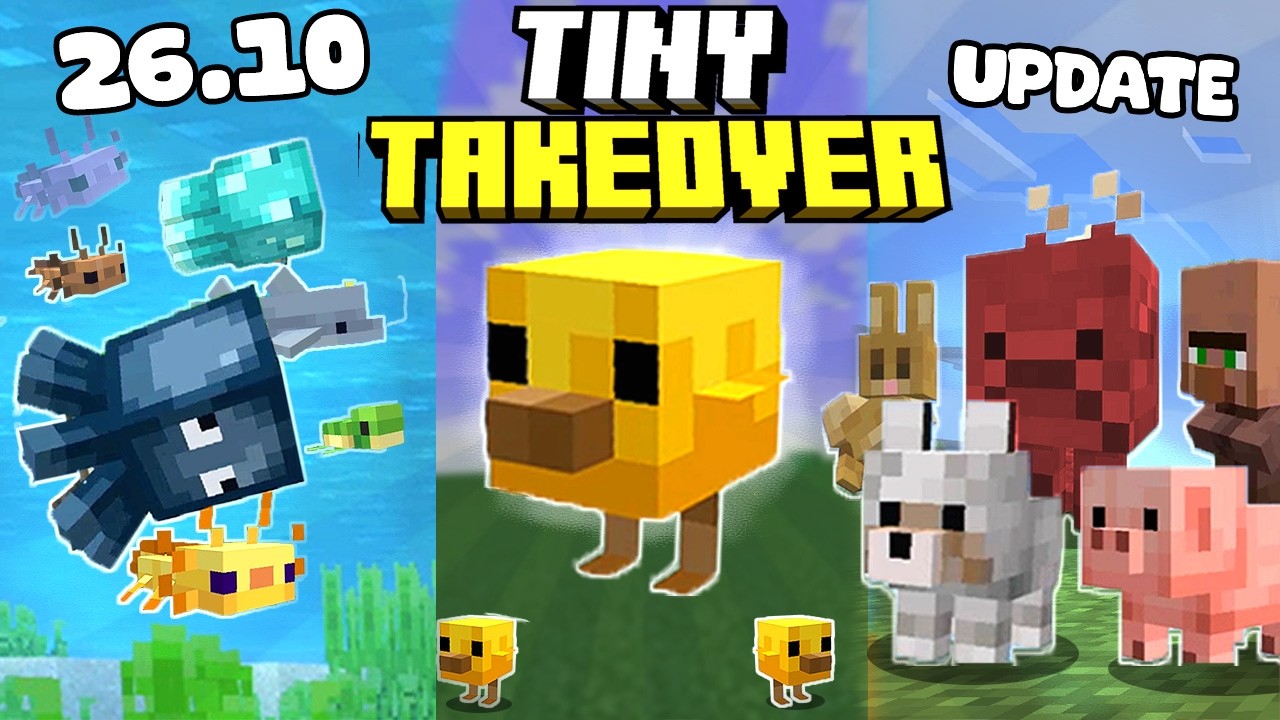 MINECRAFT 26.10 TINY TAKEOVER OFICIAL BEDROCK actualizaci&oacute;n