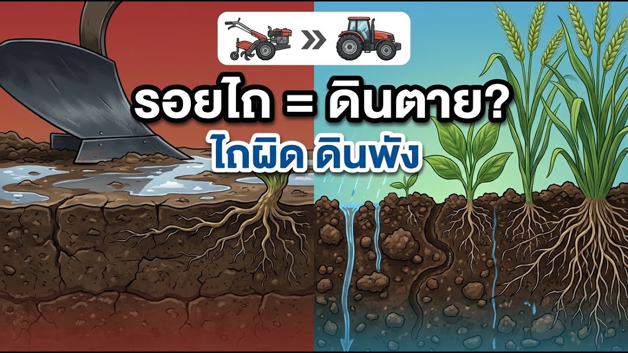รถไถเดินตาม vs แทรกเตอร์ “รอยไถ” ที่ทำให้ดินตายด้าน โดยที่คนส่วนใหญ่ไม่รู้ตัว