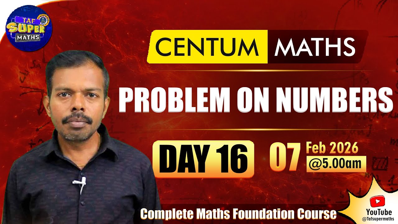 CENTUM MATHS | DAY 16 | PROBLEM ON NUMBERS | EASTHER SIR  | TAF