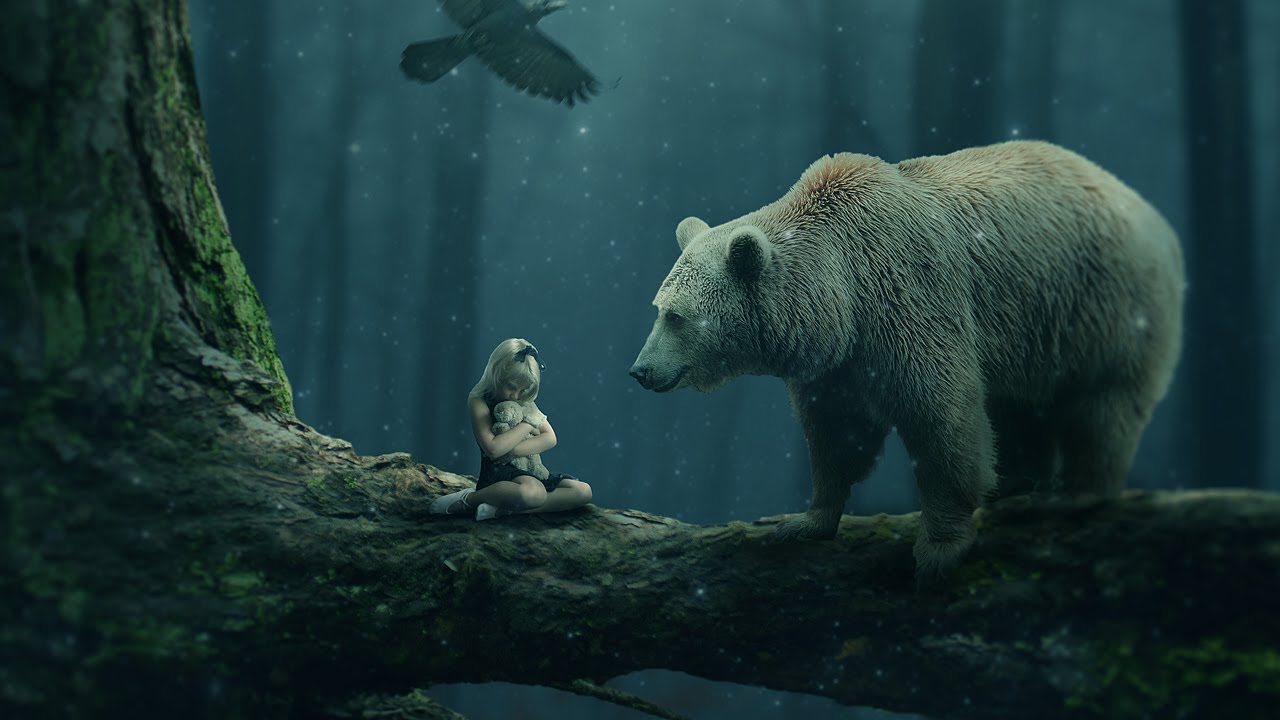 Girl and the Bear Photo Manipulation Photoshop Tutorial
