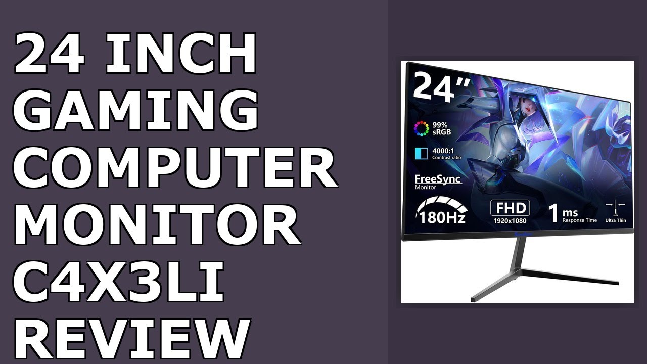 24 Inch Gaming Monitor – FHD 1080P, 75Hz Refresh Rate, 3ms Response Time, AMD FreeSync, Low Motio...