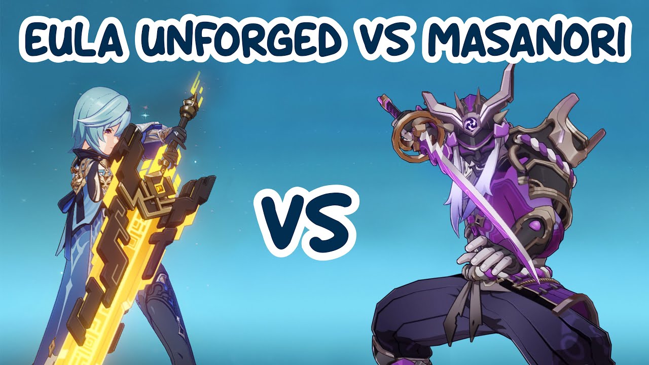 Solo Eula lv 90 The Unforged Goblet Attack vs Masanori - Lightfall Damage Test (Genshin Impact) 2.6