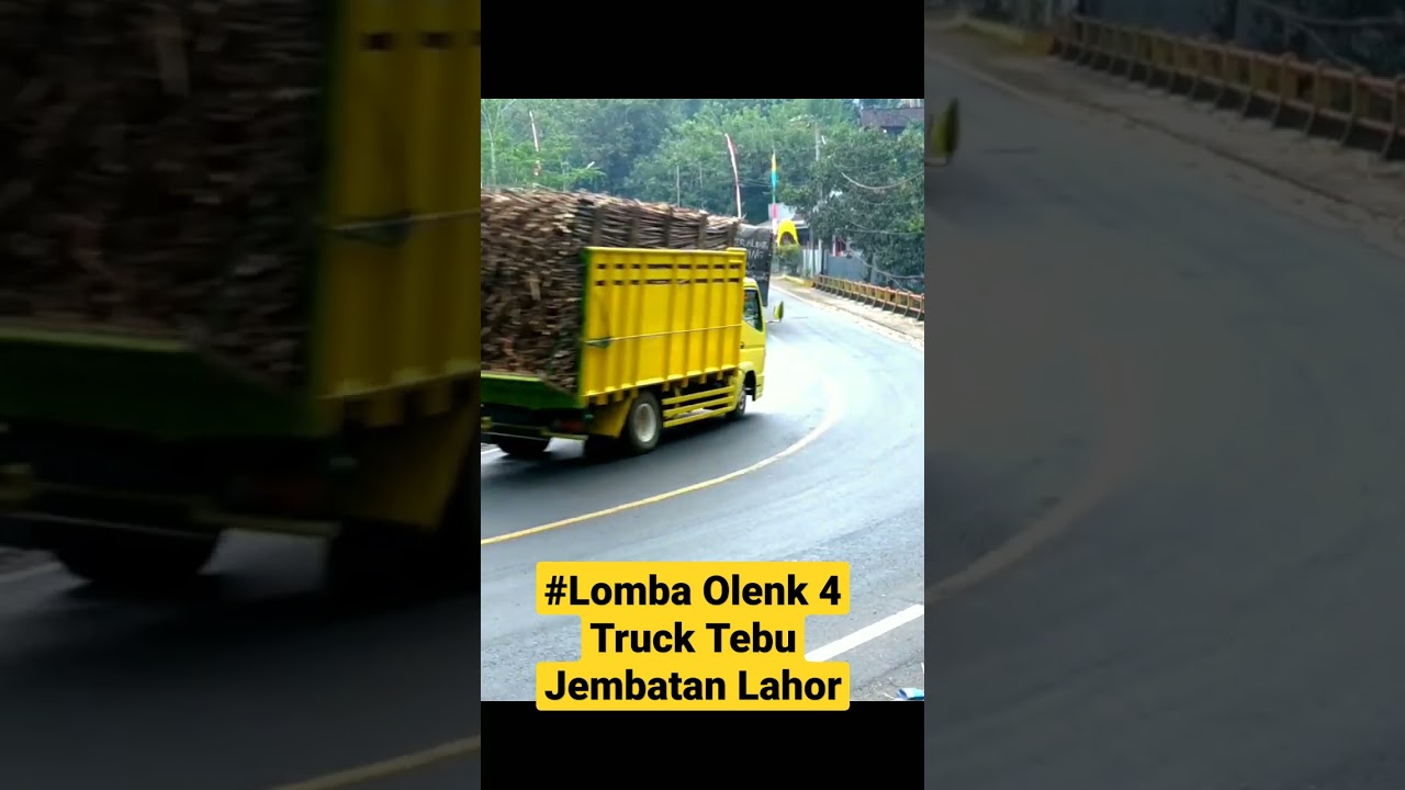 Lomba Oleng 4 Truk Tebu Di Jembatan Lahor 