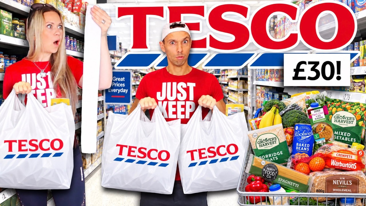 Can we buy a &pound;30 WEEKLY food shop from Tesco? Extreme budget challenge!